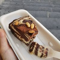 Peanut chocolate cake 5 Euro at #RAW VEGAN FIRENZE in Florence