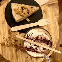cappuccino and peanut butter cheesecake  at #RAW VEGAN FIRENZE in Florence