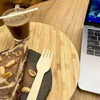 coffee & cheesecake😄 at #RAW VEGAN FIRENZE in Florence