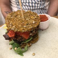 Sprouty burger   at #RAW VEGAN FIRENZE in Florence
