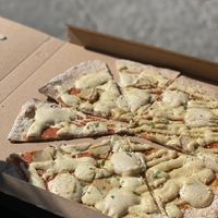 Quattro formaggi Pizza   at #RAW VEGAN FIRENZE in Florence