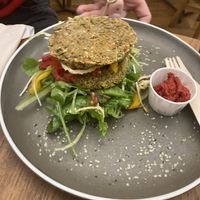 Lentil burger   at #RAW VEGAN FIRENZE in Florence