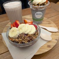 Acai Bowl Medium, Chia Pudding Small, Hot Nutella Latte at #RAW VEGAN FIRENZE in Florence
