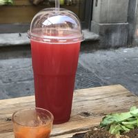 Anguria juice, watermelon and lime for 5,50€ at #RAW VEGAN FIRENZE in Florence