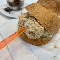 Brioche with gelato at Bar Dolcezza in Catania
