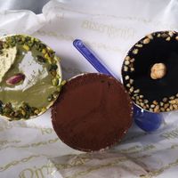 Sweets (pistachio, tiramisù and hazelnut.. All vegan) at Bar Dolcezza in Catania