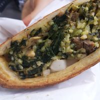 Arancino al forno, so so good at Bar Dolcezza in Catania