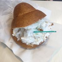 Brioche with ice cream   at Bar Dolcezza in Catania