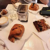 Filled savoury pastries and pizza. at Bar Dolcezza in Catania