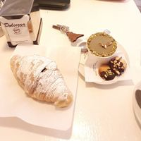 Chocolate Cornetto and the perfect pistachio desert! at Bar Dolcezza in Catania