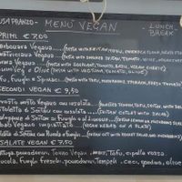 The vegan lunch menu at Bar Dolcezza in Catania