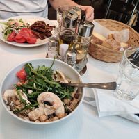 Salad B at the bottom and vegan kebab at the top at Bar Dolcezza in Catania