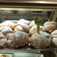 Vegan chocolate and vanilla creme filled crossiants at Bar Dolcezza in Catania