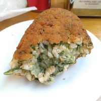 Spinach arancini at Bar Dolcezza in Catania