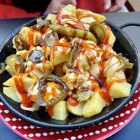 Deviled potatoes   at La Veganesa in Cadiz