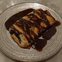 Double chocolate puff pastry at La Veganesa in Cadiz