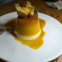 Mango flan at La Veganesa in Cadiz