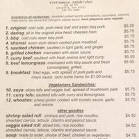 menu at Baguette in Corvallis