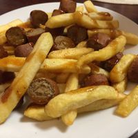 Currywurst und Pommes at Baran Restaurant in Fulda