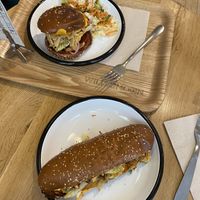 Vegan bbq cheddar burger and bahn mi sandwich  at Wild & The Moon - Wild Lab Gravilliers in Paris