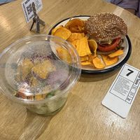Curry Salad bowl and burger   at Wild & The Moon - Wild Lab Gravilliers in Paris
