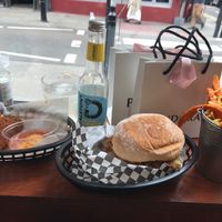 Yummy pulled jackfruit burger at Mooshies in East London