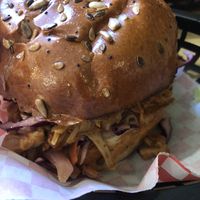 Jackfruit BBQ sandwich  at Mooshies in East London