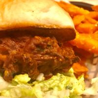 Bhaji burger  at Mooshies in East London