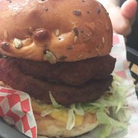 Fillet-om-phish burger at Mooshies in East London