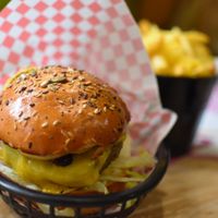 hamburger at Mooshies in East London