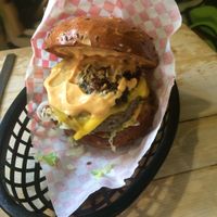 Burger at Mooshies in East London