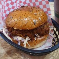 Jackfruit burger at Mooshies in East London
