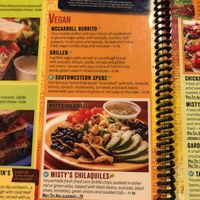 Vegan menu at Squeeze In in Las Vegas