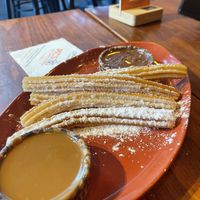 6 Churros with vegan biscoff and vegan chocolate dip  at San Churro in Wantirna South