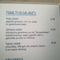 Main course salads, first two are vegetarian at Zilte Zoen in Bergen Aan Zee