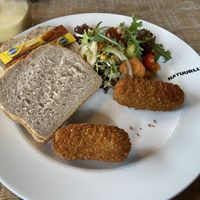 Vegan kroketten on brown bread: tasty  at Natuurlijk in Egmond Aan Zee