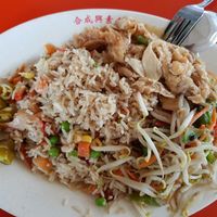 Fried Rice w/o egg + beansprouts + beancurd skin in gravy at Hup Seng Heng Vegetarian in West Singapore