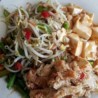Cai Png w Beansprouts, Tofu and Beancurd Skin in gravy at Hup Seng Heng Vegetarian in West Singapore
