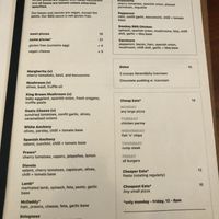 Menu at The Rose Hotel in Chippendale