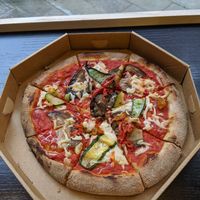 Vegan cheese with eggplant and zucchini at Bella&Brava in Venice