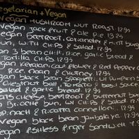Vegan menu at The Golden Heart Inn in Gloucester