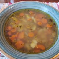 Vegetables soup with couscous at Lahodnosti in Poprad