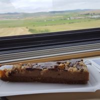tasty cake eaten on the train (we didn't have time to eat there, so grabbed this for the train to Kosice and Budapest) at Lahodnosti in Poprad