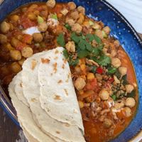 Aubergine, Chick pea and tomato curry   at The Royal Oak in Cheltenham