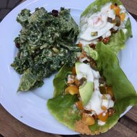 mary kale salad and tacos at Raw Eatery & Market in Calgary
