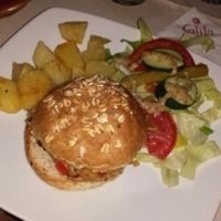 steak of vegetables minus cheese (really good!)  at Califa Tapas in Vejer De La Frontera