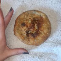 Carrot pastie, hand for scale lol at Blissful Station in Box Hill