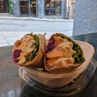 Sweet potato and chickpea wrap at Pepstop - Riddargatan in Stockholm