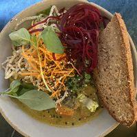 Thai curry with gluten-free bread   at Pepstop - Riddargatan in Stockholm