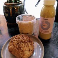 Soup + Bread + Almond/Matcha drink at Pepstop - Riddargatan in Stockholm